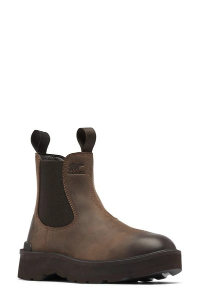 Sorel Hi-line Chelsea Boot In Tobacco/ Blackened Brown