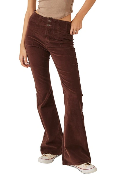 Free People Jayde Seamed Corduroy Flare Pants In Multi