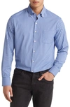 Peter Millar Ashbury Classic Fit Tattersall Plaid Performance Button-down Shirt In Sport Navy