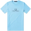 Fred Perry Blue Cotton T-shirt With Logo Print