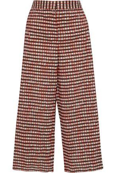 Giorgio Armani Woman Checked Organza Culottes Multicolor