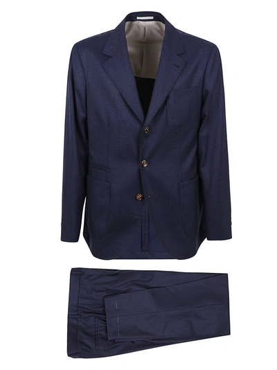 Brunello Cucinelli Suit In Blu Marina