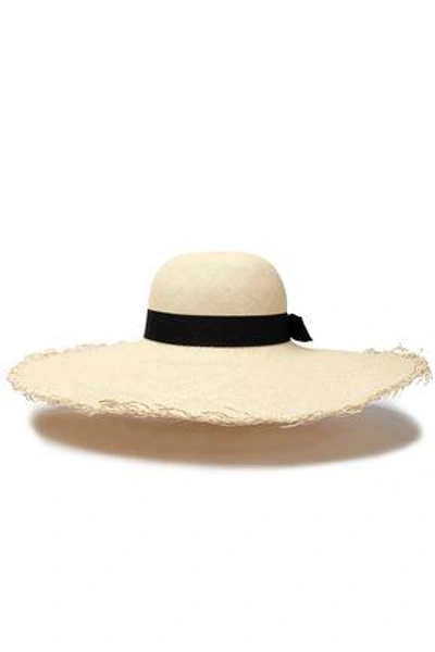 Sensi Studio Bow-embellished Toquilla Straw Sun Hat In Beige