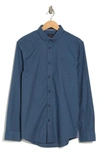 14th & Union Stretch Cotton Oxford Button-down Shirt In Teal India- Navy Oxford