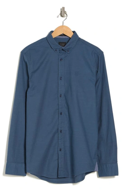 14th & Union Stretch Cotton Oxford Button-down Shirt In Teal India- Navy Oxford