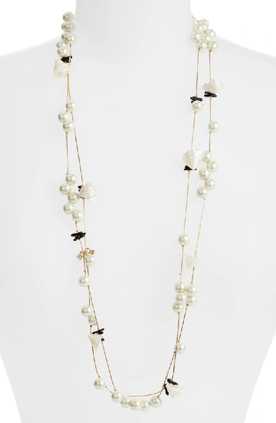 Lele Sadoughi Bead & Shell Layered Necklace In Pearl
