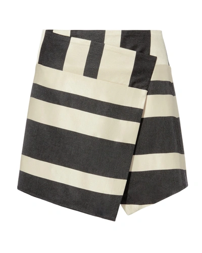 Mason Striped Wrap Mini Skirt