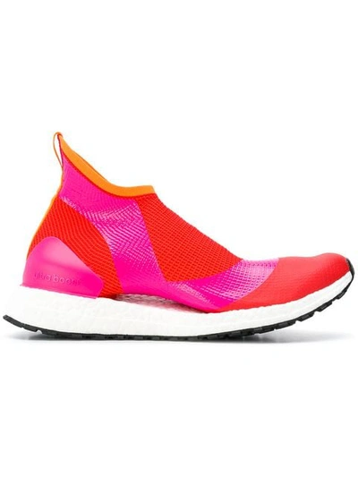 Adidas By Stella Mccartney Ultra Boost X Fabric Sneakers, Pink/orange In Yellow