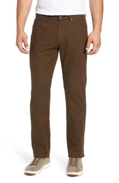 Peter Millar Men's Crown Vintage 5-pocket Canvas Pants In Canopy Brown