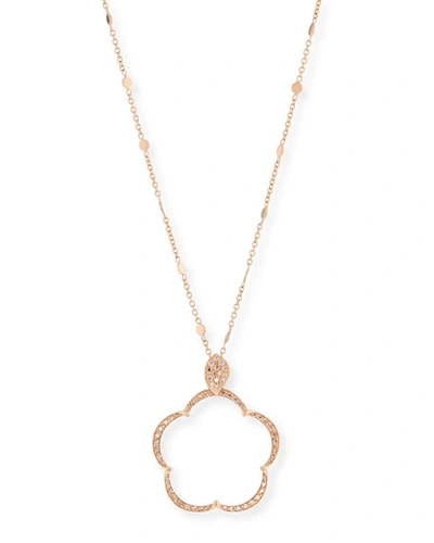 Pasquale Bruni Ton Jolie Diamond Floral Pendant Necklace In 18k Rose Gold