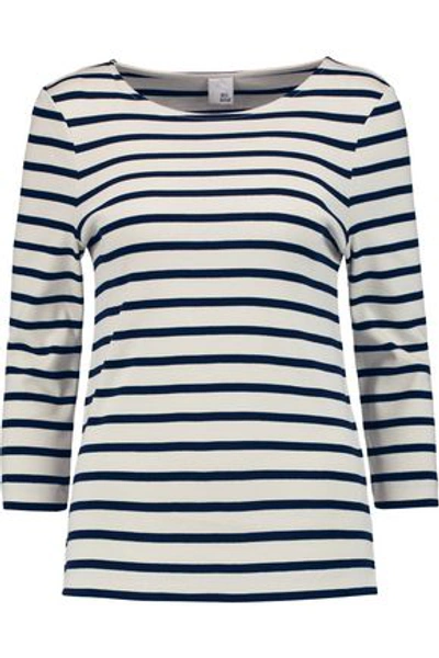 Iris & Ink Woman Madeline Breton Striped Cotton Top White