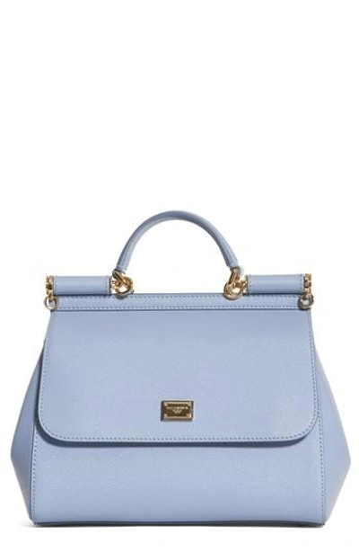 Dolce & Gabbana 'small Miss Sicily' Leather Satchel - Purple In Fiordaliso