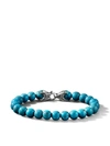 David Yurman Sterling Silver Spiritual Beads Turquoise Bracelet In Ssbth