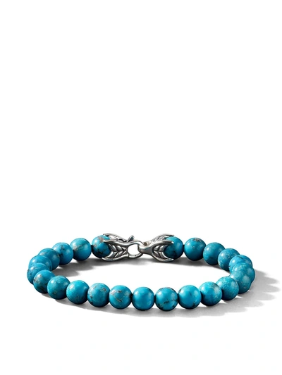 David Yurman Sterling Silver Spiritual Beads Turquoise Bracelet