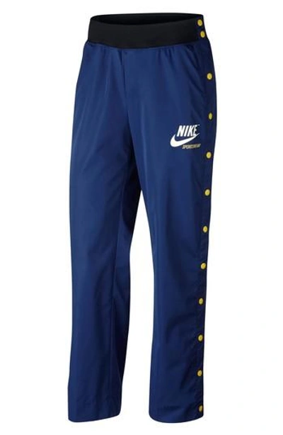 Nike Side Snap Pants In Deep Royal Blue/ Vivid Sulfur