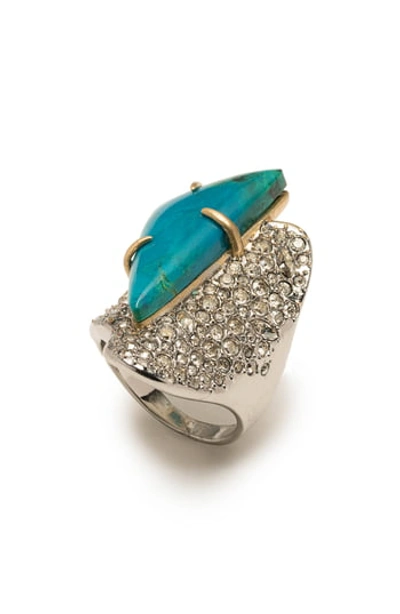 Alexis Bittar Roxbury Crystal Encrusted Stone Ring In Gold/ Silver