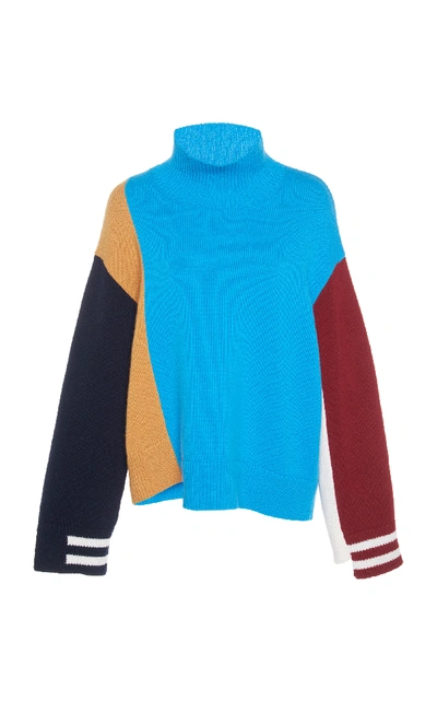 Mrz Rollneck Color Block Sweater In Multi