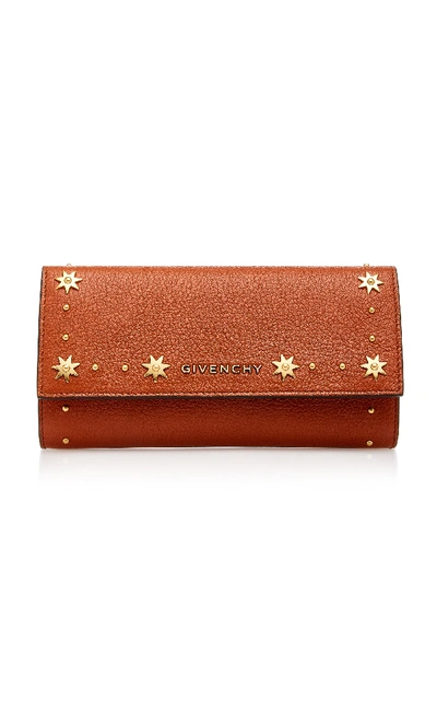 Givenchy Pandora Long Leather Wallet In Brown