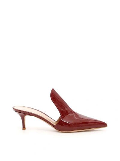 Gianvito Rossi Patent Mules 55 In Syrah|rosso