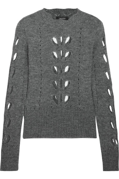 Isabel Marant Ilia Cutout Pointelle-knit Sweater | ModeSens
