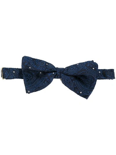 Etro Embroidered Bow Tie - Blue