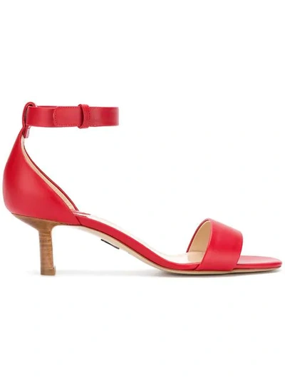 Paul Andrew Buckle Sandals In Red