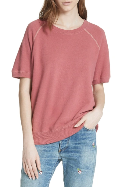 The Great Short Sleeve Sweatshirt In Antique Red