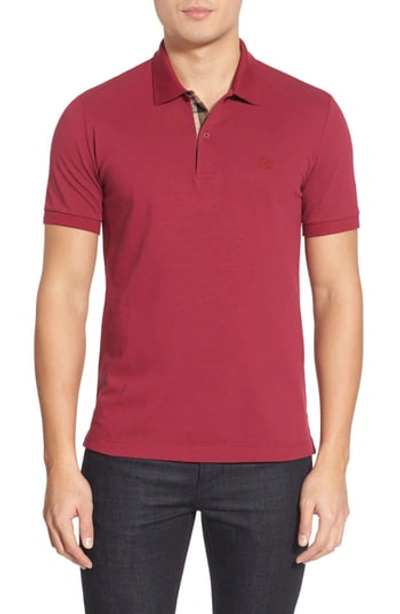 Burberry Regular Fit Polo Shirt In Raspberry Sorbet