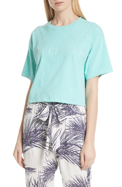 Paradised Logo Embroidered Boxy Tee In Mint
