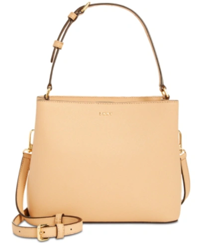 Dkny Samara Small Bucket Crossbody, Created For Macy's In Egg Nog/gold