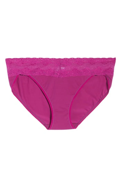 Natori Bliss Perfection V-kini Briefs, Midnight (one Size) In Plumberry