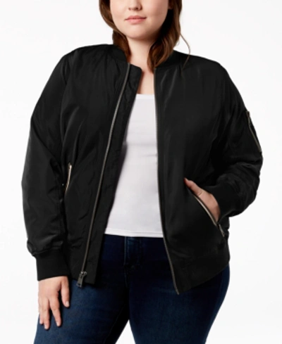 Levi's Trendy Plus Size Melanie Bomber Jacket In Black