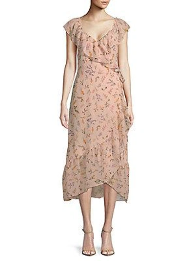 Rebecca Minkoff Jessica Floral Wrap Dress In Cream Multi