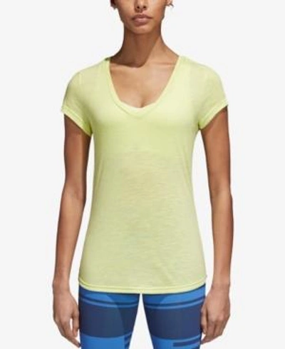 Adidas Originals Adidas Winners Melange V-neck T-shirt In Semi Frozen Yellow