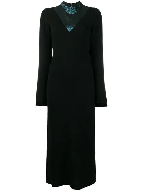 Ellery Pippin Lamé-paneled Stretch-knit Midi Dress In Black | ModeSens
