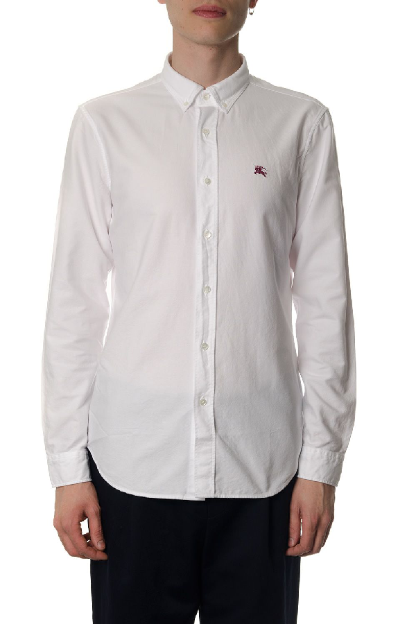 Burberry Button-down White Cotton Shirt | ModeSens