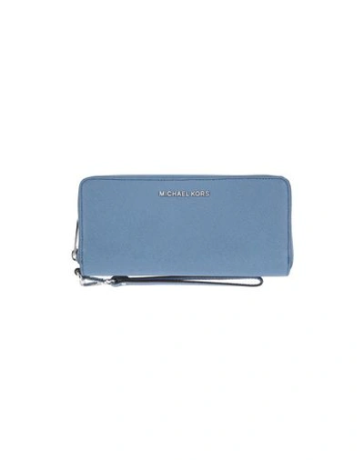 Michael Michael Kors Wallet In Pastel Blue