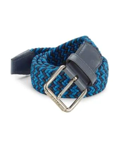 Bally Perry Textured Belt In Malie Blue