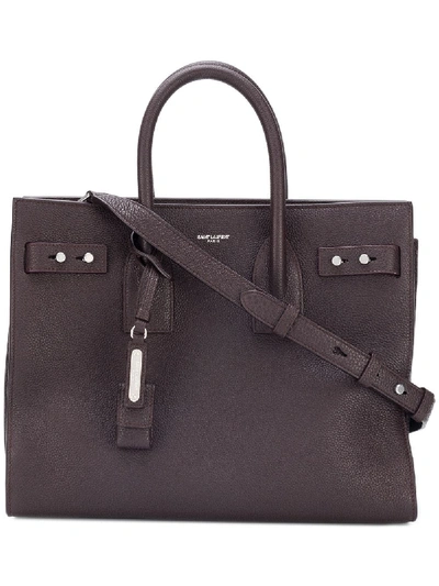 Saint Laurent Souple Sac De Jour Tote - Pink & Purple In Pink & Purple