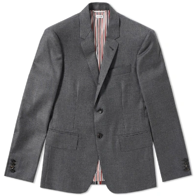 Thom Browne Centre Stripe Wool Blazer In Grey