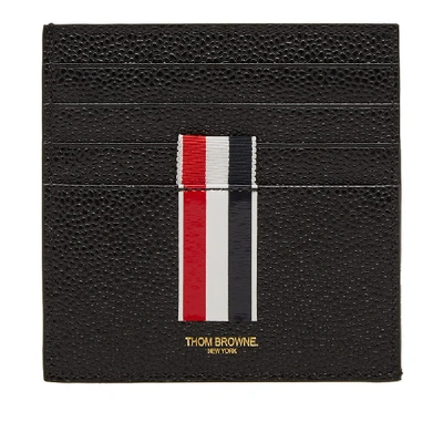 Thom Browne Double Sided Stripe Card Holder In Black