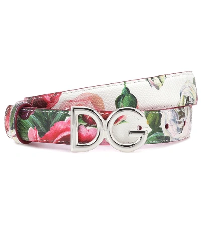 Dolce & Gabbana Printed Leather Belt In Multicoloured