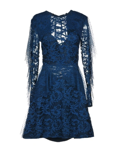 Elie Saab Short Dress In Dark Blue