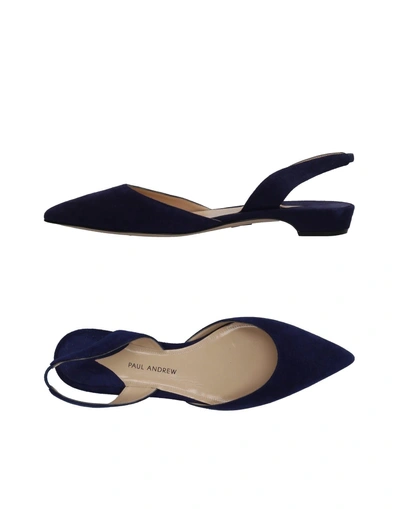 Paul Andrew Ballet Flats In Dark Blue