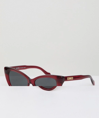 Sonix Kyoto Cat Eye Sunglasses In Red - Brown