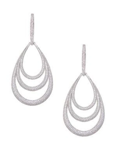 Adriana Orsini Women's Cubic Zirconia Lobe Drop Earrings In Silver
