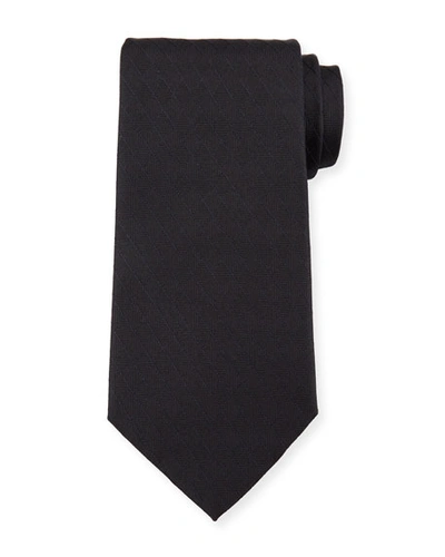 Emporio Armani Alternating Diamond Silk Tie In Black