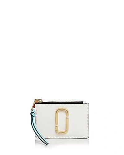 Marc Jacobs Snapshot Color-block Textured-leather Wallet In Ivory