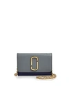 Marc Jacobs Two-tone Saffiano Leather Wallet On A Chain In Slate Multi/gold