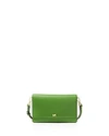 Michael Kors Leather Smartphone Crossbody In True Green/gold